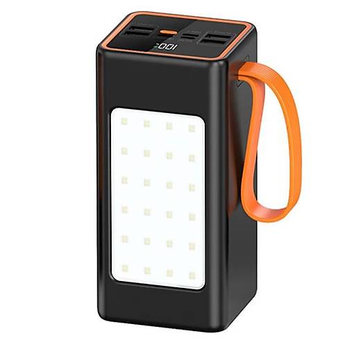 PW-55 4xUSB 22.5W LCD G�stergeli Kordonlu Kamp I��kl� 50.000mAh Powerbank