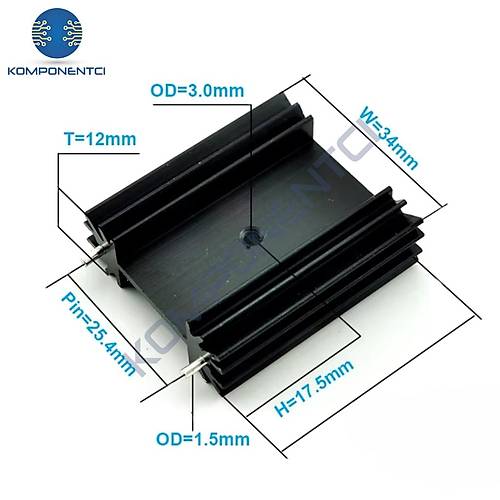 To-247 Metal Soutucu Heatsink 25x34x12mm