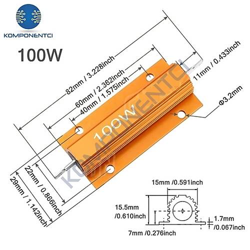 330R 100W %5 Alminyum Diren