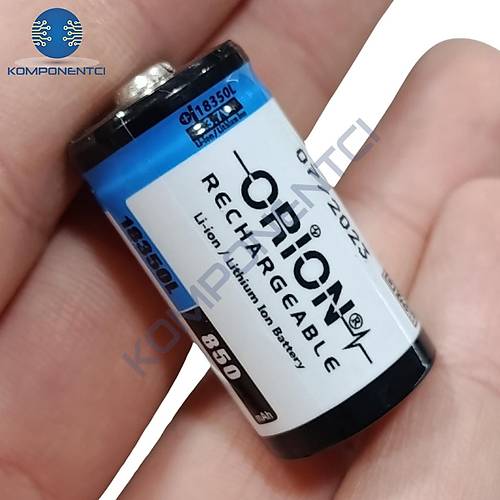 Orion 18350 3.7V 850mAh Li-ion arj Edilebilir Pil 1 Adet