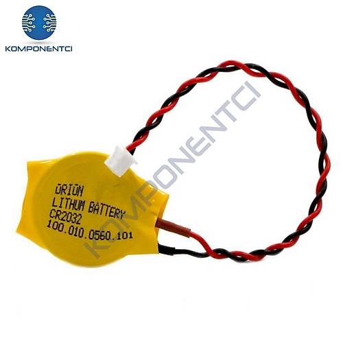 Orion CR2032 3V Plc Lityum Batarya Terminal + Kablo Bios Cmos Pili
