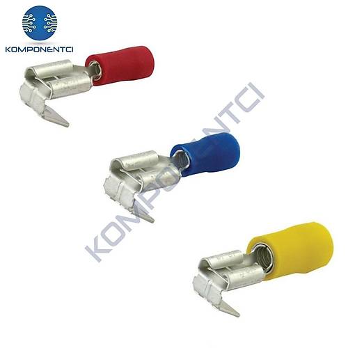 TFDEG - 2862 1.5-2.5mm2 Erkek / Di�i Geri D�n��l� Faston Tip Kablo Ucu Mavi�- 100 Adet