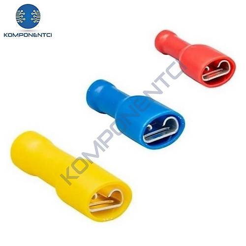 TPFD -�2638�1.5-2.5mm2 Tam �zoleli Di�i Faston Tip Kablo Ucu Mavi - 100 Adet