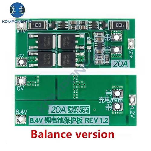 2S 20A BMS 8.4V 18650 Lityum Pil �arj Koruma Devresi Balansl�