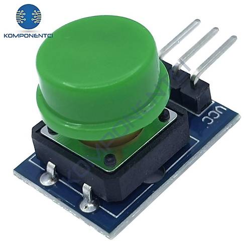 12x12mm Push Buton Switch Modl Yeil Kapak 1 Adet