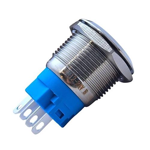 E1 19mm Metal Buton Kal�c�l� 12-24V K�rm�z� Led I��kl� 1NO/1NC