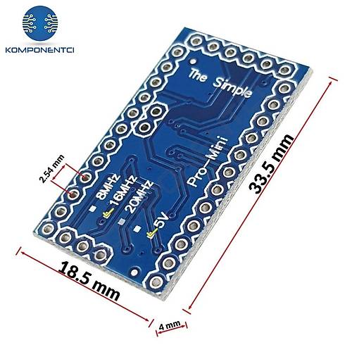 Arduino Pro Mini 328 - 5V 16Mhz Klon Headerl�
