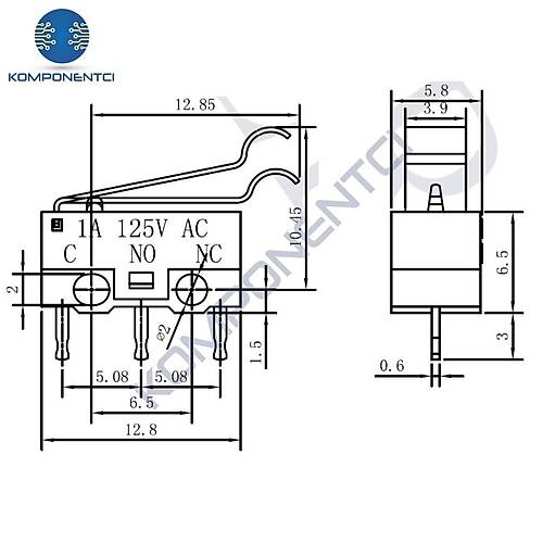 IC-162B K�vr�k Paletli Mini Micro Switch KW10-Z3P