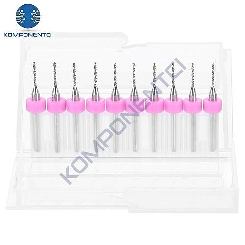 0.9mm PCB Matkap Ucu Seti - 10 Adet (Kutulu)