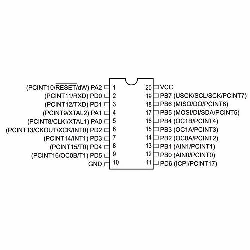 ATtiny2313A-SU Smd 8-Bit 20MHz Mikrodenetleyici Soic-20