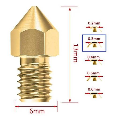 3D Yaz�c�-Printer MK8 0.3mm Pirin� Nozzle