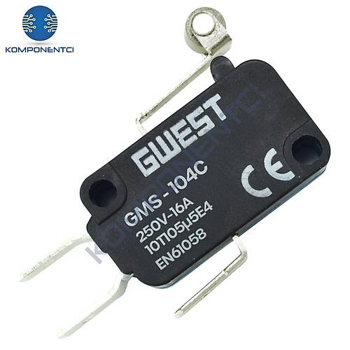 Gwest GMS-104C K�sa Kollu Metal Makaral� Mikro Switch 10A