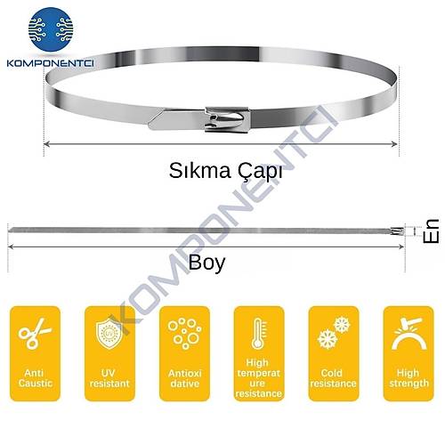 GWEST Metal Kablo Ba�� MTL�300�HD�300x7,9mm� (100 adet)
