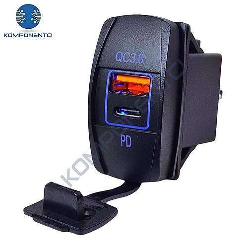 IC-266C-4 Marin Tip �kili USB 3.0 + Type-C �arj Soketi