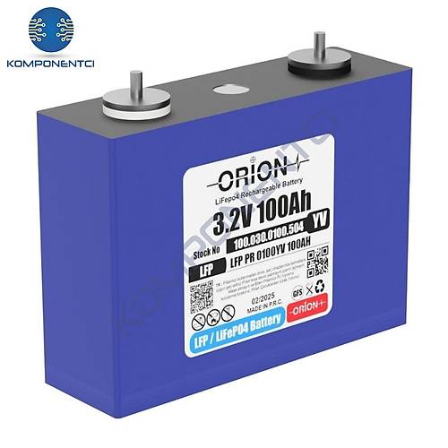 Orion LiFePO4 3.2V 100YV 100AH Prizmatik Pil