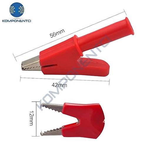 IC-243A 4mm Banana Jak Giri�li Krokodil WD1096 Siyah K�rm�z� Set