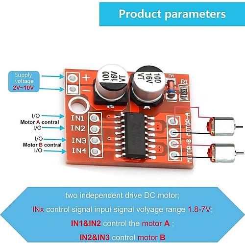L298N Mini DC ve Step Motor Src Modl