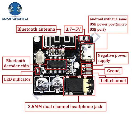 VHM-314 Bluetooth 5.0 Ses M�zik Mp3 Mod�l� Devre Kart�