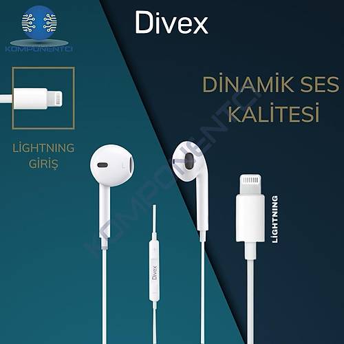 Divex Apple-Iphone Uyumlu Lightning Kablolu Kulaklk DH-254