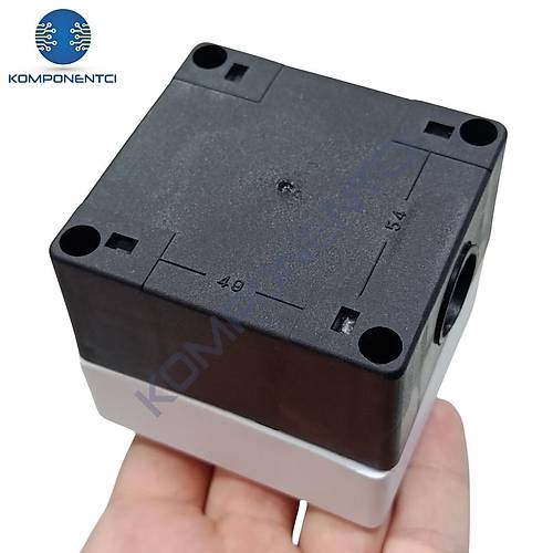 HJ9 22mm Buton�Kutusu Gri-Siyah Tekli