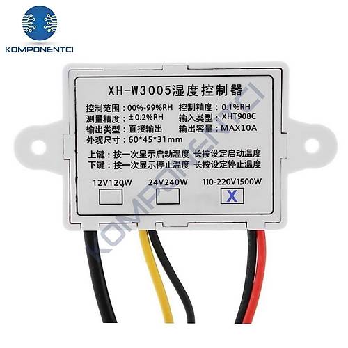XH-W3005 Dijital Nem Kontrol Cihaz� Kulu�ka Termostat 220V 1500W