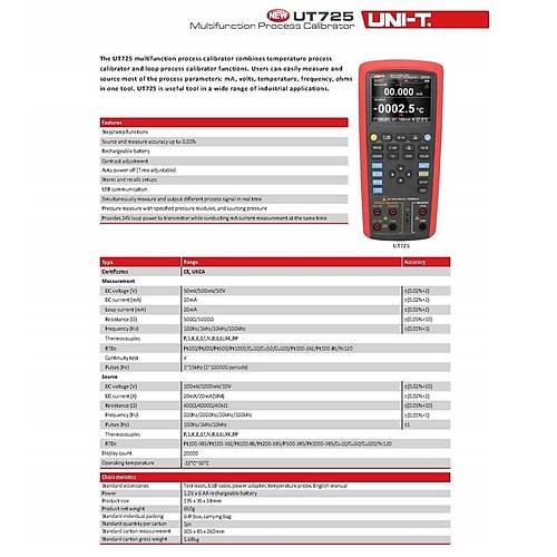 UNI-T UT725 ok levli Proses Kalibratr