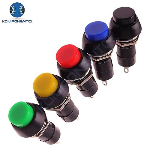 IC-186 Buton Plastik (PBS11B) Yayl 12mm Mavi