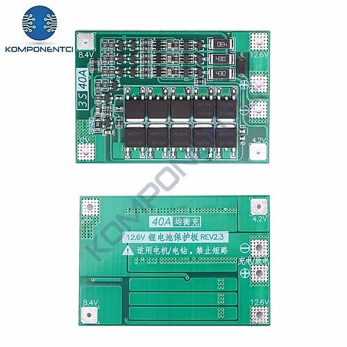 3S 40A BMS 12.6V 18650 Balansl Pil arj Koruma Modl