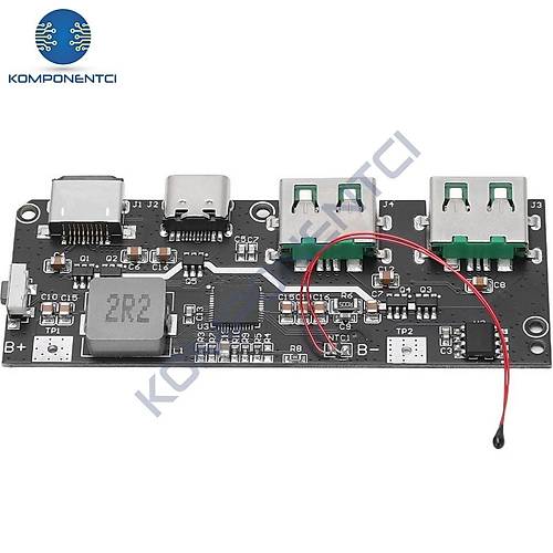 �ift USB 5V 22.5W Led'li Micro Type-C Powerbank H�zl� �arj Mod�l�