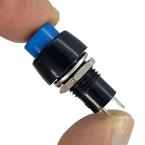 IC-190 Mavi Buton Yuvarlak Plastik Kal�c�l� 10mm