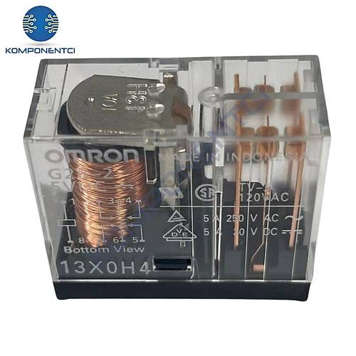 5V 5A Tek Kontak Omron Rle 8 Pin - G2R-2-DC5