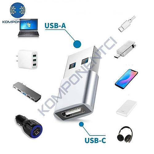 Divex Type-C Dii USB3.0 Erkek OTG Adaptr evirici Gri DC-178