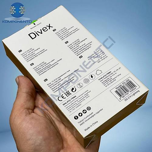 Divex Apple-Iphone Uyumlu 3.0A Adaptr ve arj Kablosu Seti DS-214