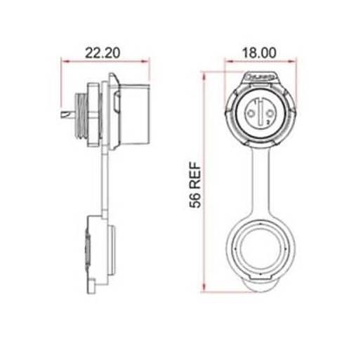 LP-12-J08SX-02-101 8-Pin Su Ge�irmez Konnekt�r - Di�i