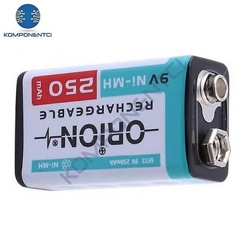 Orion 9V 250mAh Ni-Mh arj Edilebilir Pil