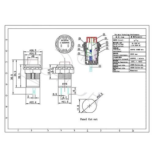 IC-185D Buton Yuvarlak Plastik Kalc 12mm 2P