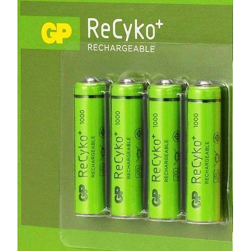 GP ReCyko 1000 mAh AAA �arj Edilebilir �nce Kalem Pil 4'l� Paket