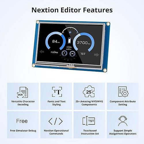4.3 Inch Nextion 16MB Dahili Hafza NX4827T043