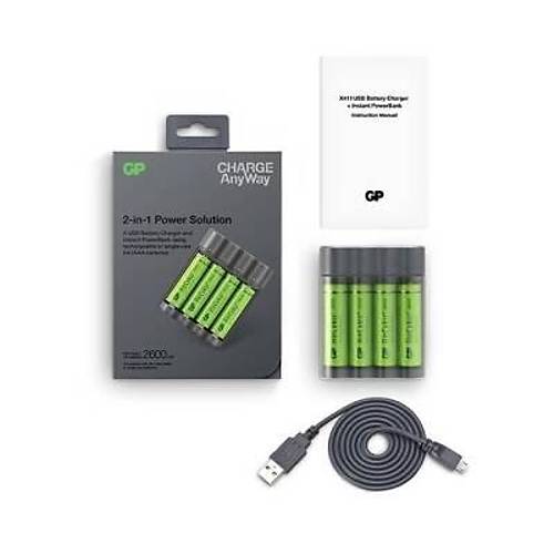 GP X411 4x2600mAh USB �arj Cihaz� ve Powerbank