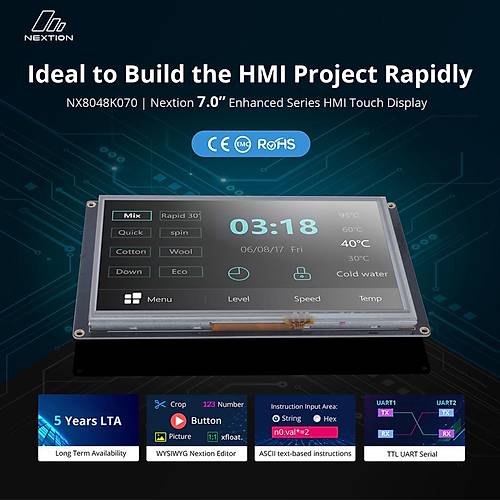 7.0 Inch Nextion 32MB Dahili Hafza NX8048K070