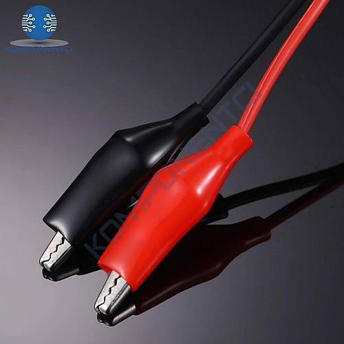 IC-247A-2 Krokodil Kablo Set 2 Adet (K�rm�z� - Siyah)