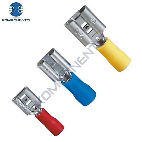 TFD - 1488 0.5-1.5mm2 Di�i Faston Tip �zoleli Kablo Ucu�K�rm�z� - 200 Adet