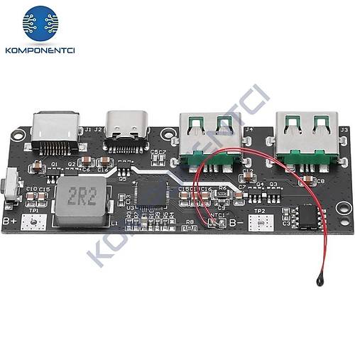 �ift USB 5V 22.5W Led'li Micro Type-C Powerbank H�zl� �arj Mod�l�