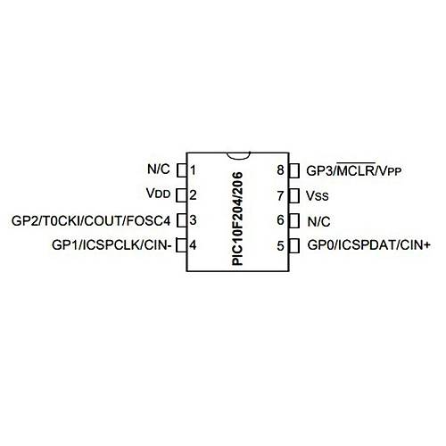 PIC10F222T I/OT SMD SOT-23 8-Bit 8MHz Mikrodenetleyici