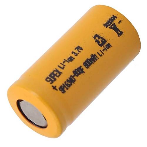 Supex 16340 3.7V 800mAh Li-ion �arjl� Pil (Ba�s�z)