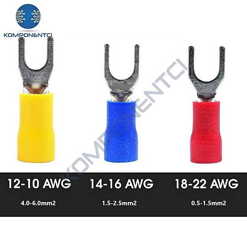 TRM TCU - 6006 4.0-6.0mm� Kesit d2: 6.5mm �zoleli �atal Tip Kablo Ucu (75 Adet)