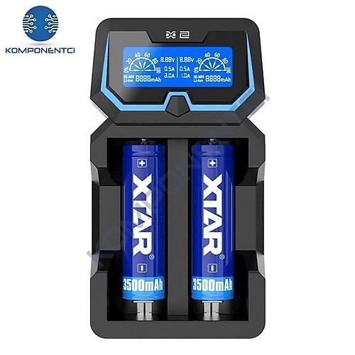 Xtar X2 LCD Ekranl� Pil �arj Cihaz�