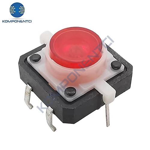 12x12mm K�rm�z� Led I��kl� Tact Switch