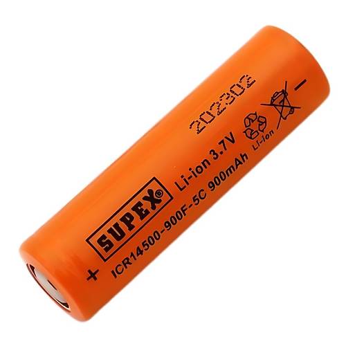 Supex�ICR14500 3.7V 900mAh Li-ion �arjl� Pil 5C De�arj Ak�m� (Ba�s�z)