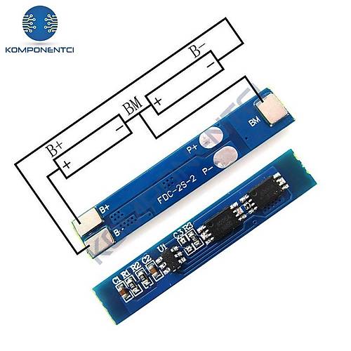 2S 3A BMS 7.4V 18650 Lityum Pil �arj Koruma Devresi